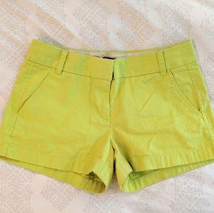 JCrew Neon Lime Green Chino Short size 4